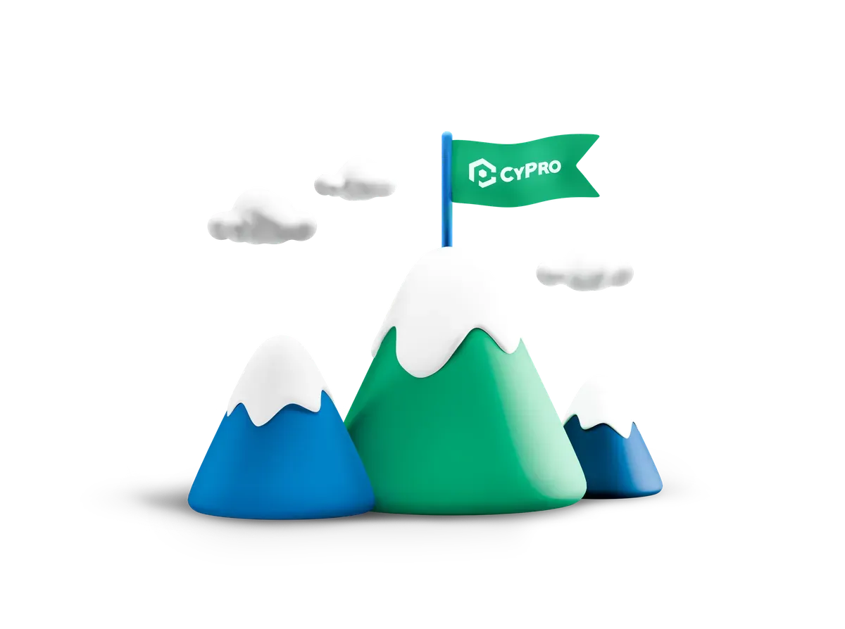 3D illustration of business growth built on verified security
