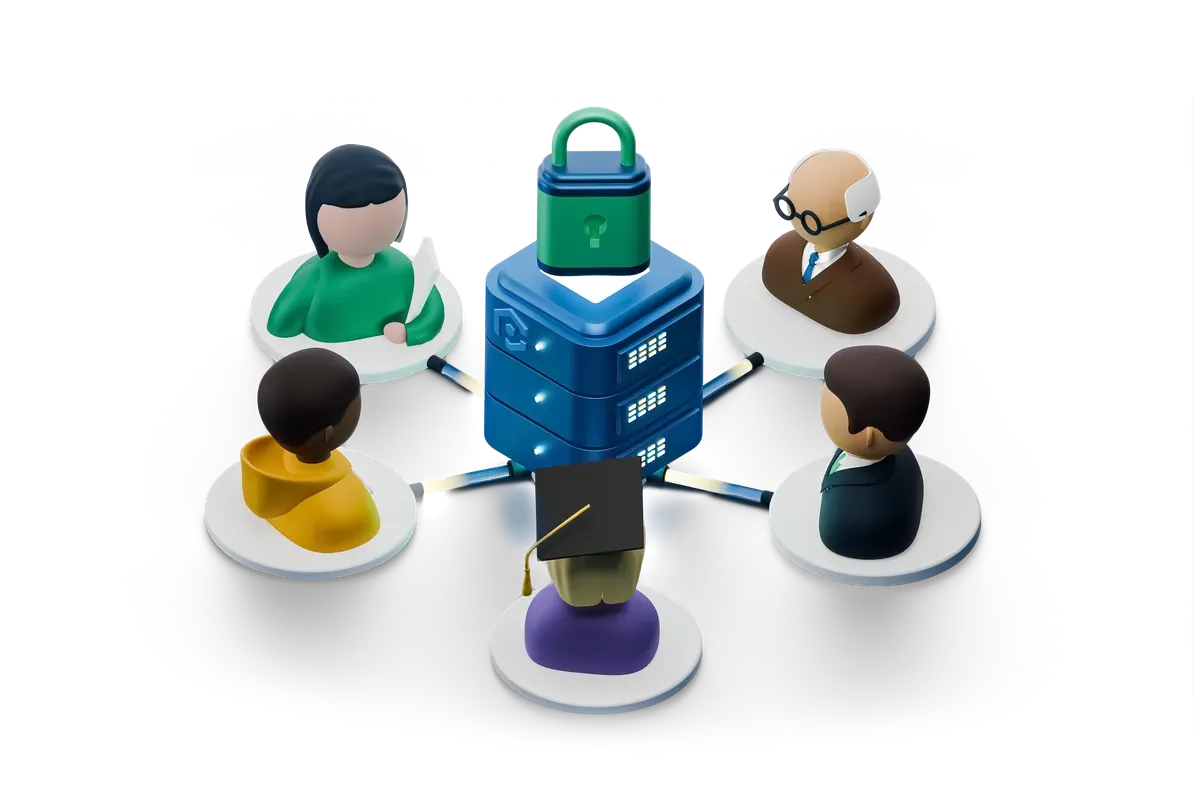 3D illustration of company size and device sample